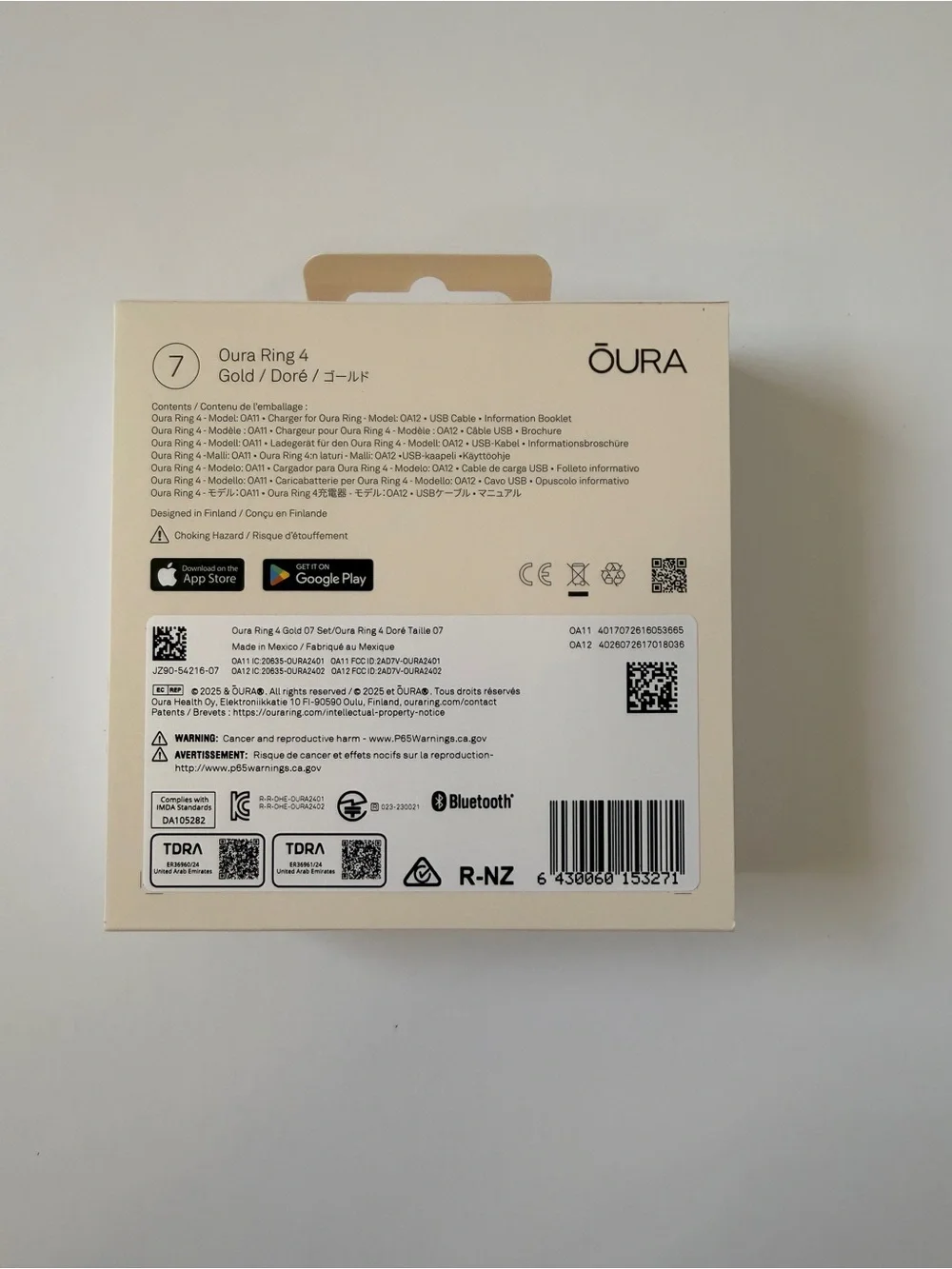 Brand New Oura Ring 4 Gold Size 7 – Unopened Sealed Box